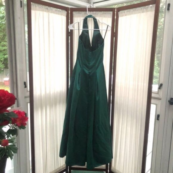 Gunne Sax Halter Prom Dress Green Size 3/4 - Picture 10 of 13